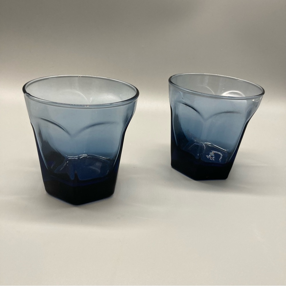 2pc Set Blue Anchor Hocking Low Balls EVC